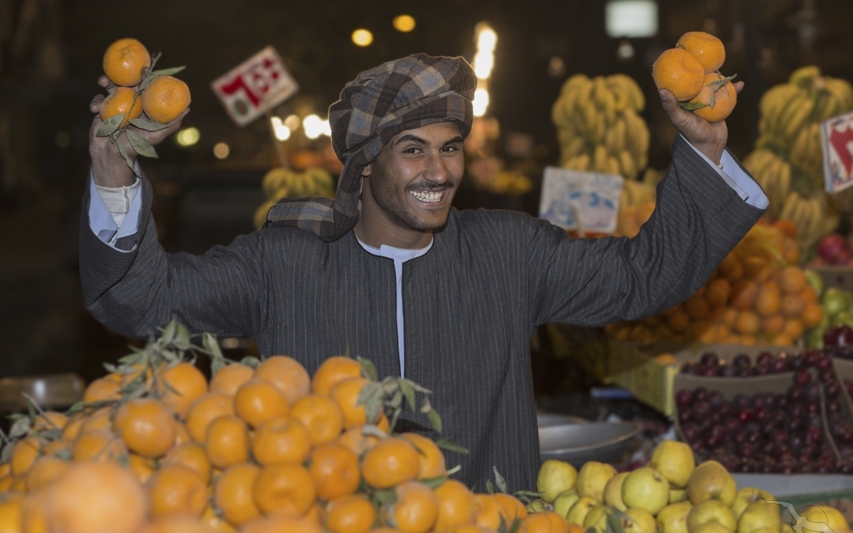Lebensmittel Markt in Kairo. Ägypten