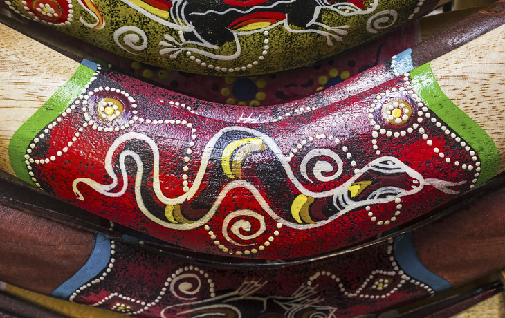 Bemalter Bumerang der australischen Ureinwohner