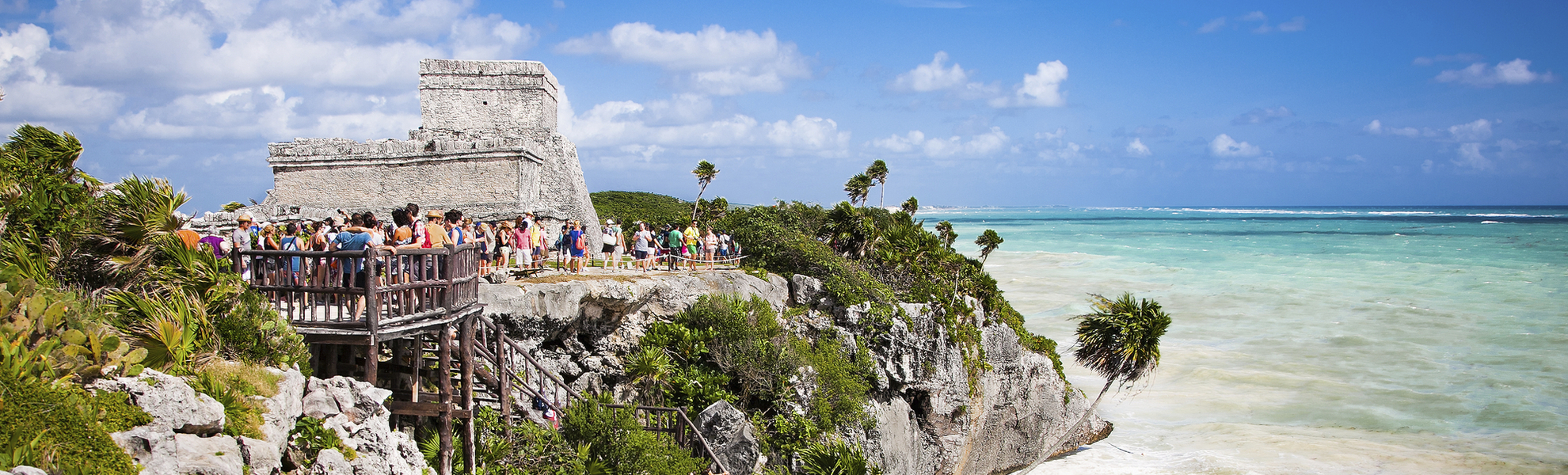 Die Ruinenstätte Tulum, direkt am Meer, Mexiko