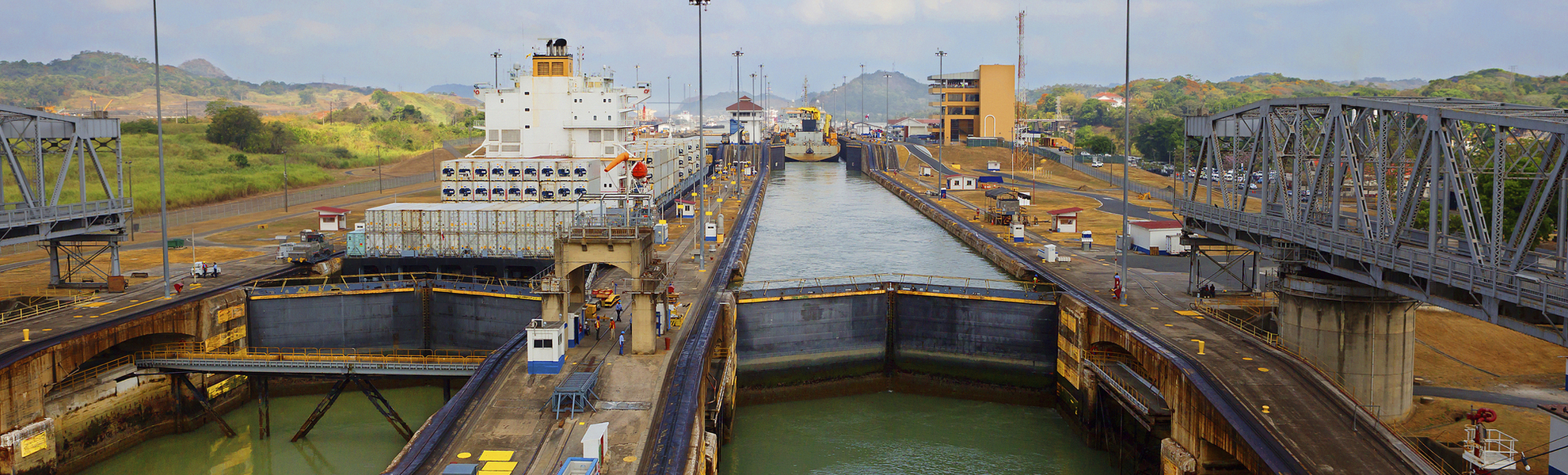 Kanal Schleuse in Panama
