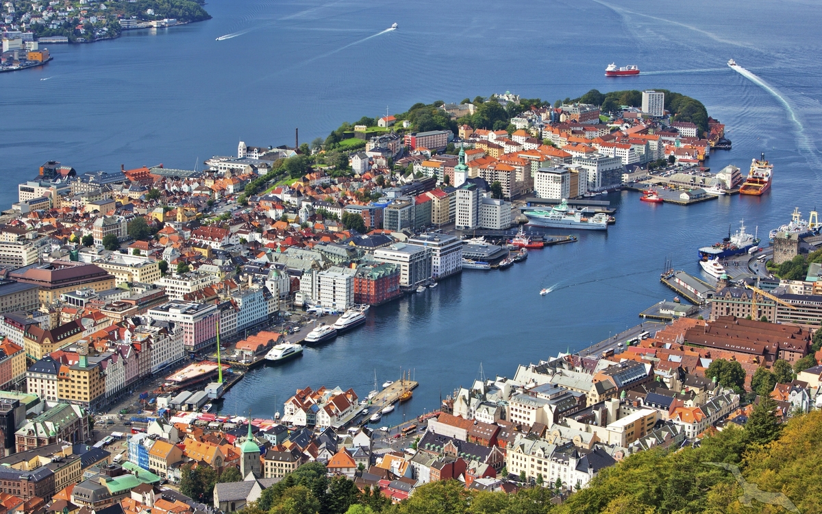 Luftansicht von Bergen, Norwegen