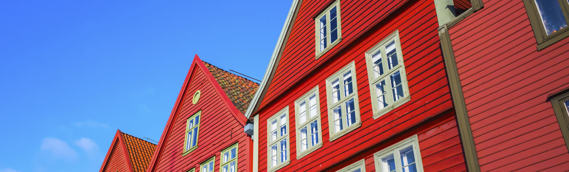 Häuser im Bergener Stadtteil Bryggen, Norwegen