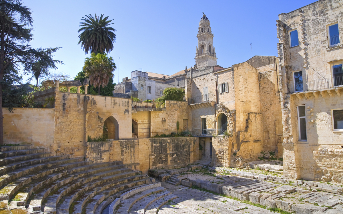 Das römische Amphitheater in Lecce, Italien