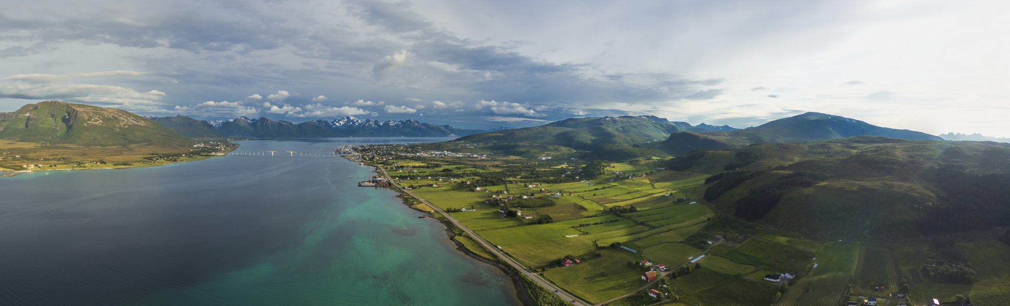 Luftaufnahme von den Vesteralen Inseln, Norwegen