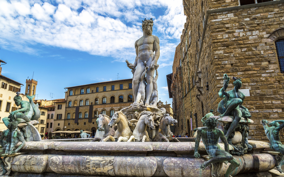 Neptunbrunnen in Florenz, Italien