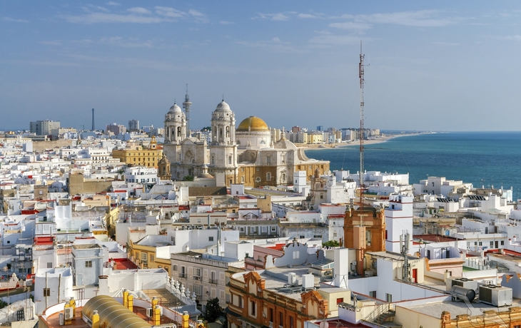 Luftansicht der Altstadt von Cádiz, Spanien