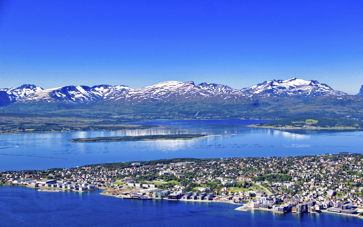 Panoramaaufnahme von Tromso, Norwegen