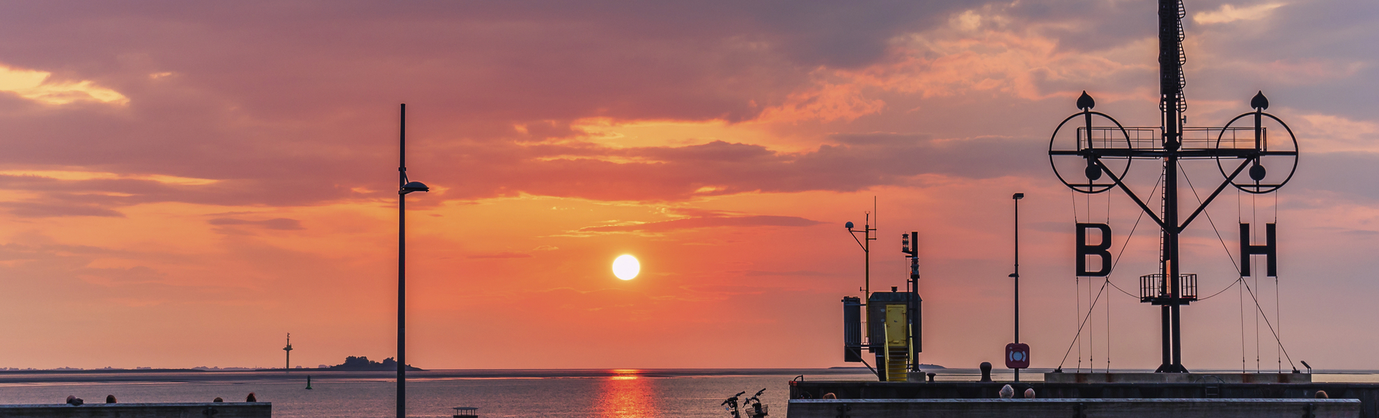 Sonnenuntergang im Bremerhaven, Deutschland