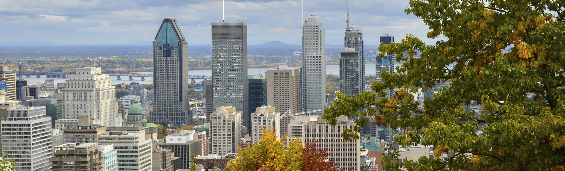 Skyline von Montreal im Herbst, Kanada