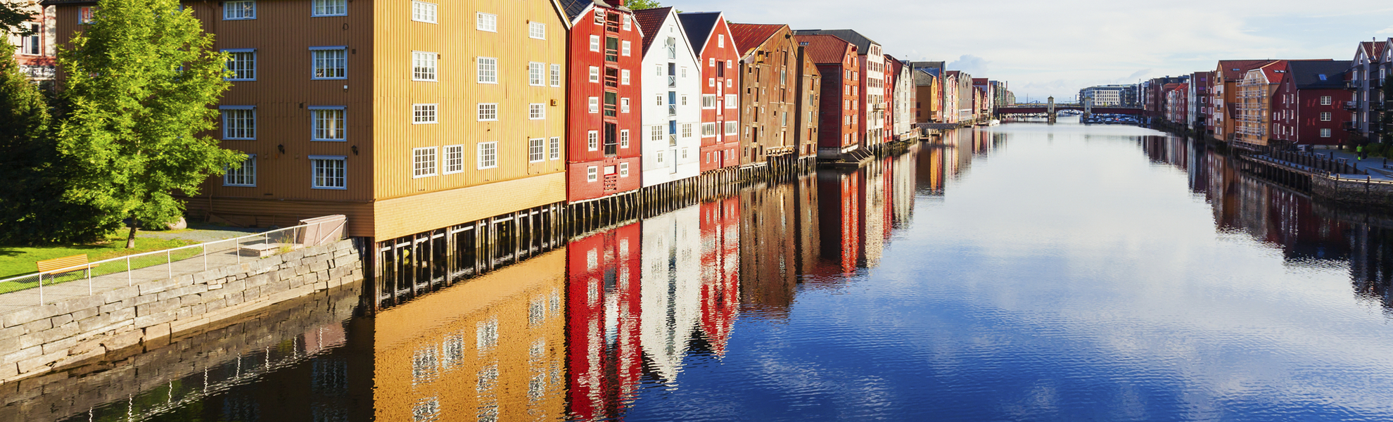 Stelzenhaeuser in Trondheim, Norwegen