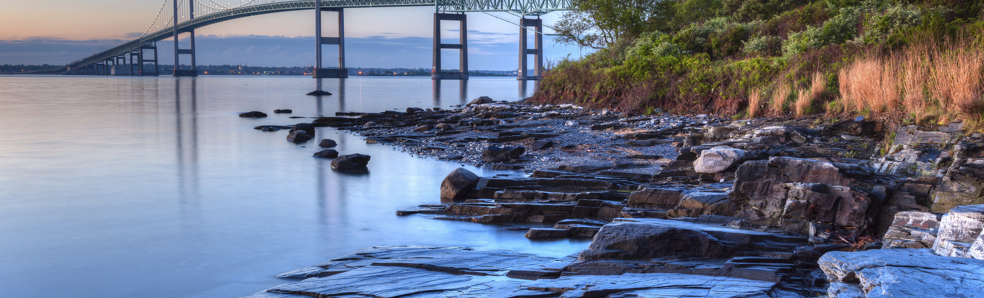 Panorama der Caliborne Pell Newport Brücke