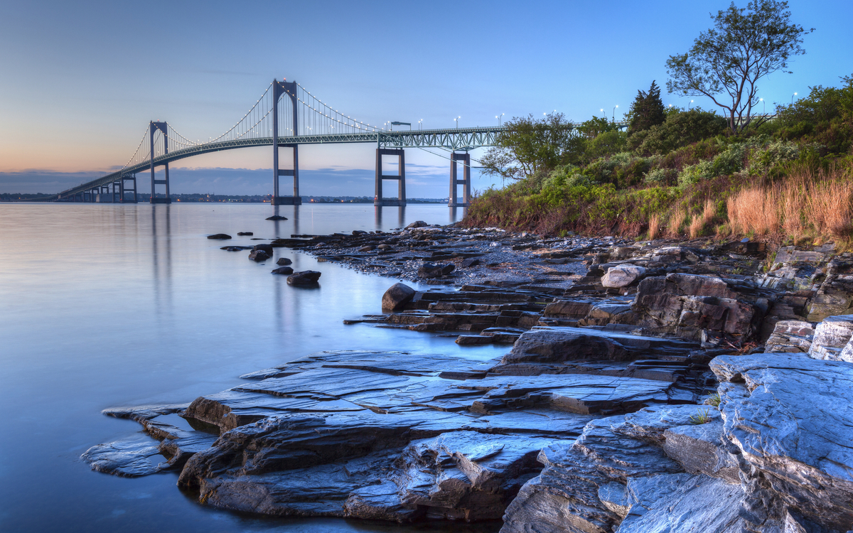 Panorama der Caliborne Pell Newport Brücke