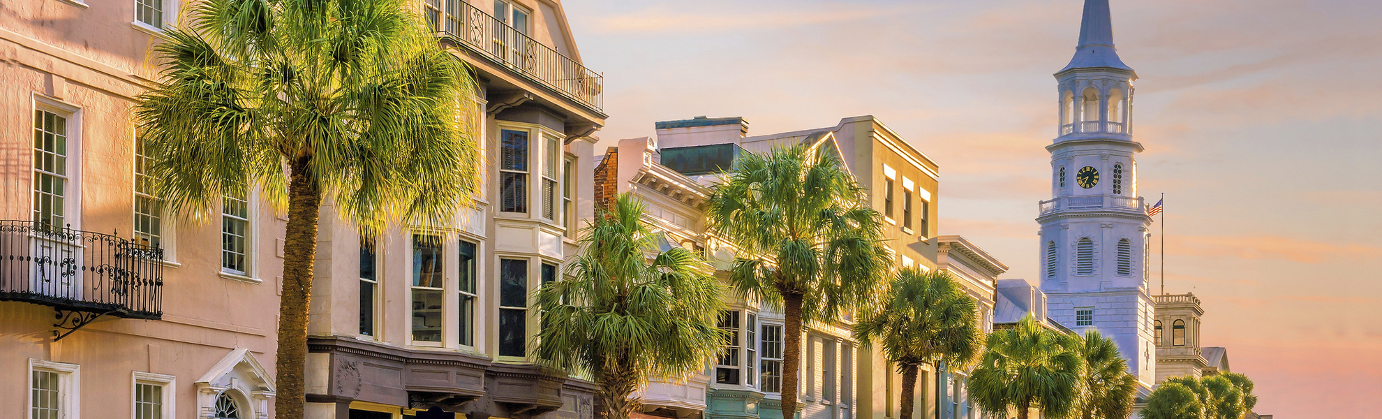Charleston während des Sonnenuntergangs, USA