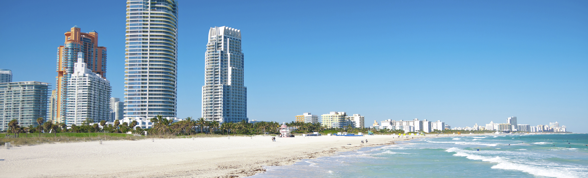 Hochhäuser am Strand von Miami, USA