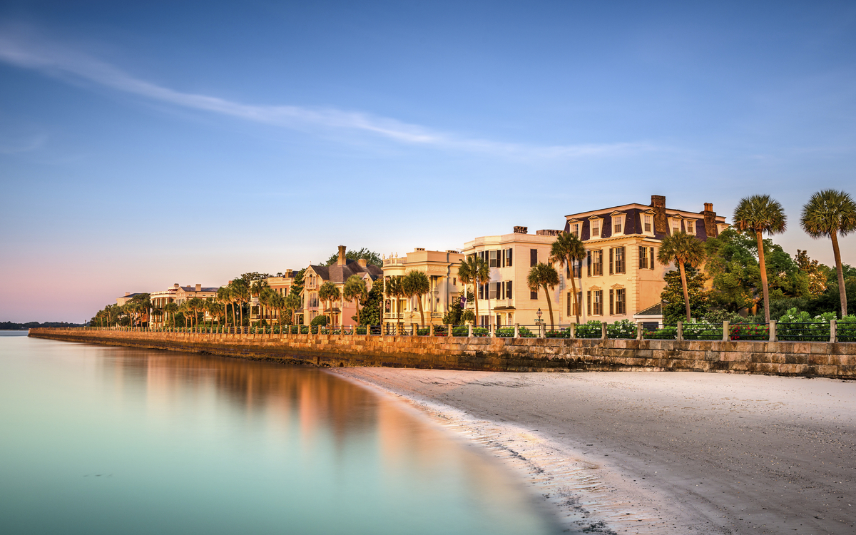 Charleston während des Sonnenuntergangs, USA