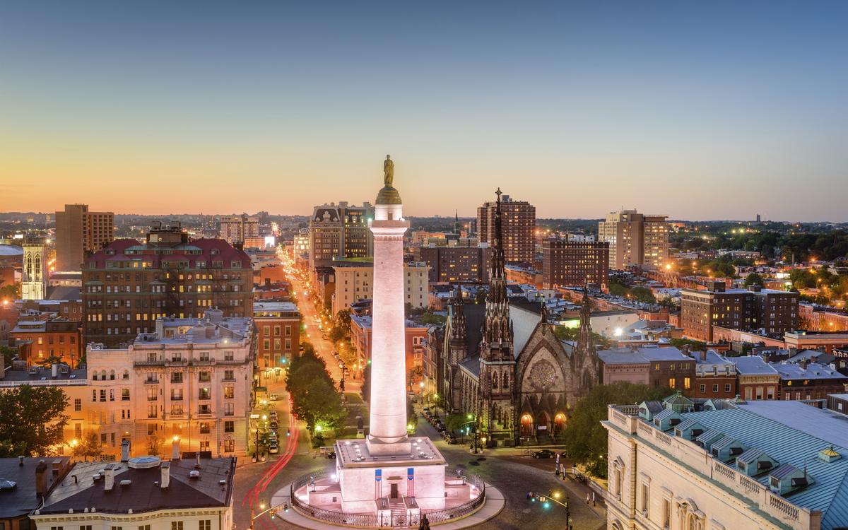 Washington Monument in Baltimore, USA