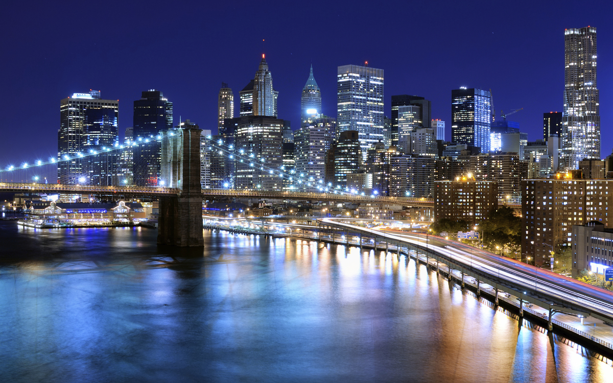 New York City bei Nacht, USA