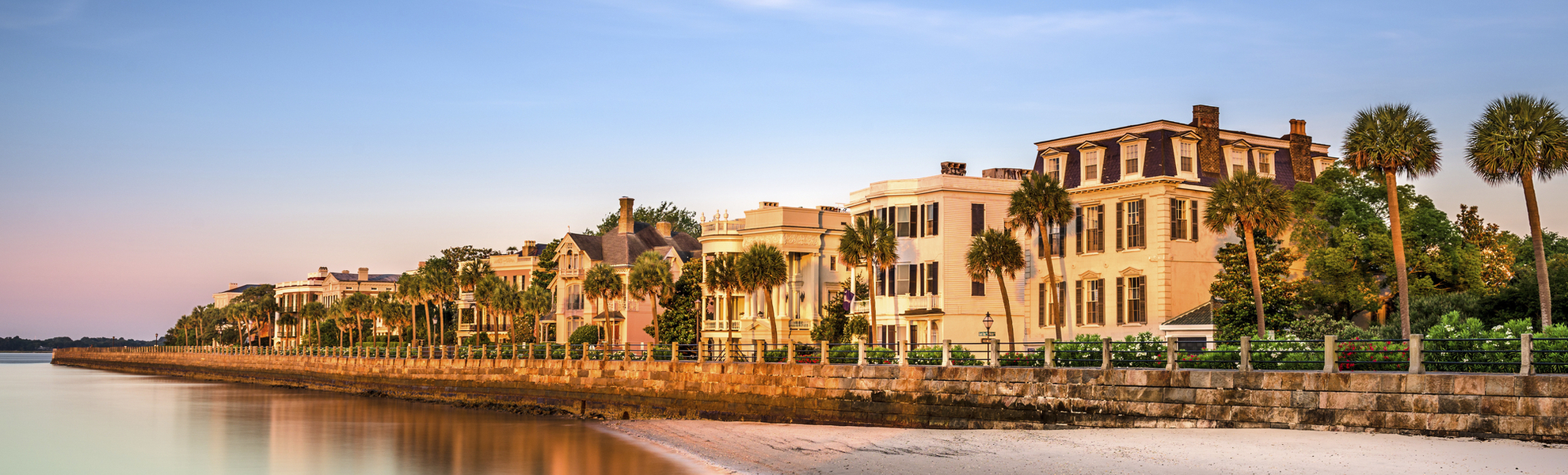 Charleston während des Sonnenuntergangs, USA