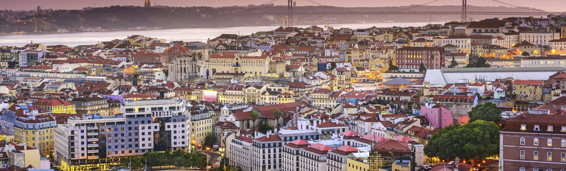 Sonnenuntergang über Lissabon, Portugal