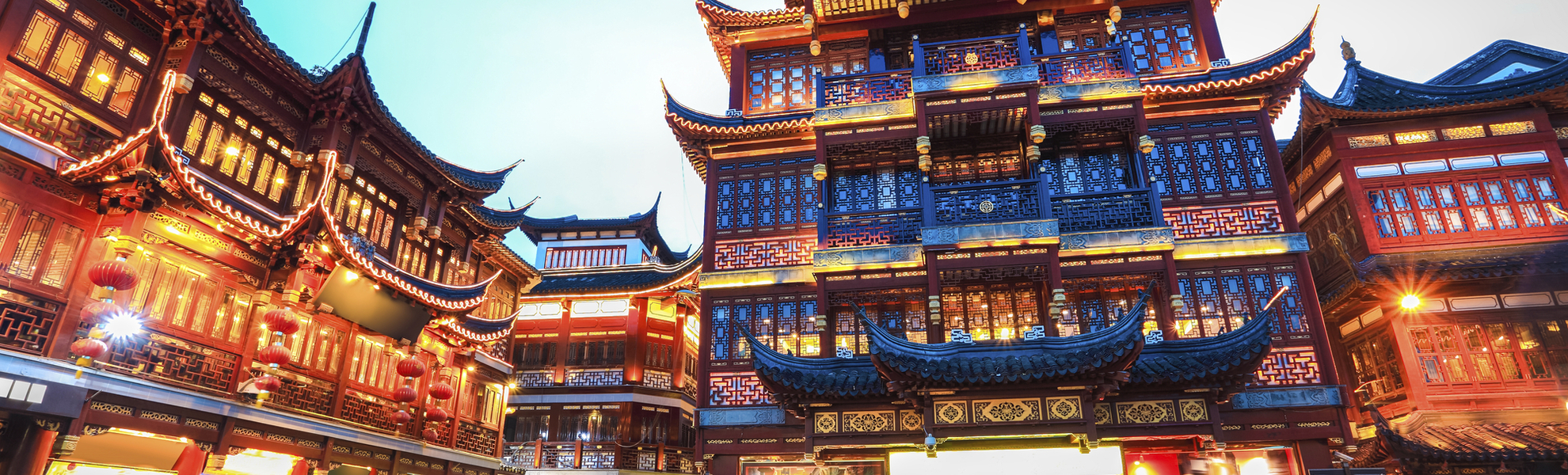 Yu Yuan Garten am Abend, China