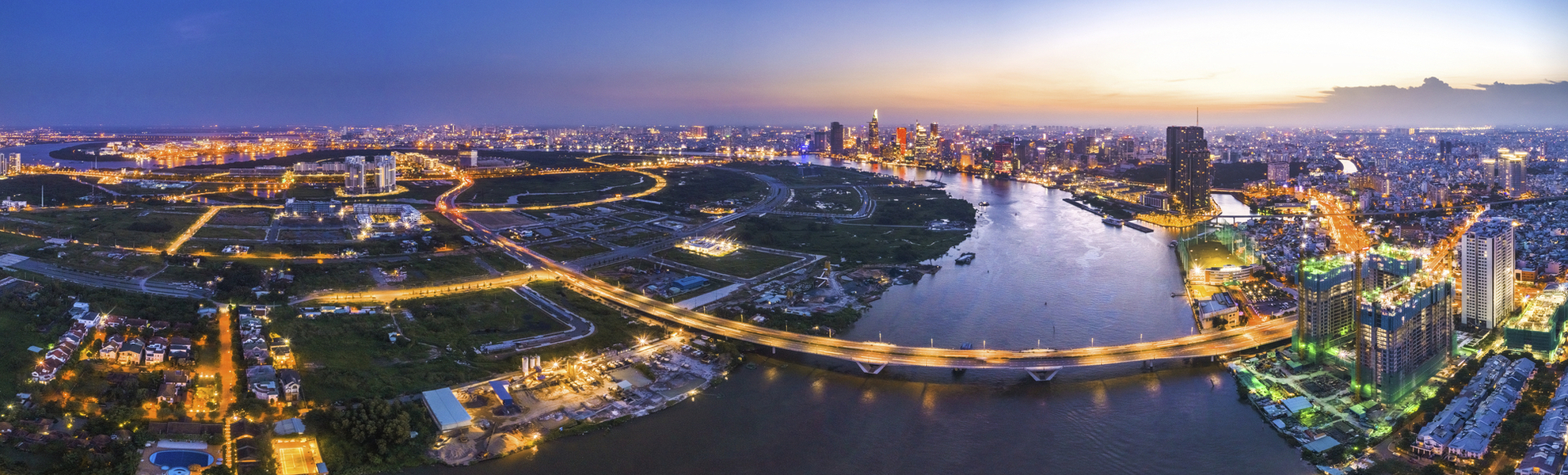 Panoramaaufnahme von Ho Chi MInh, Vietnam