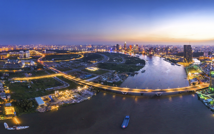 Panoramaaufnahme von Ho Chi MInh, Vietnam
