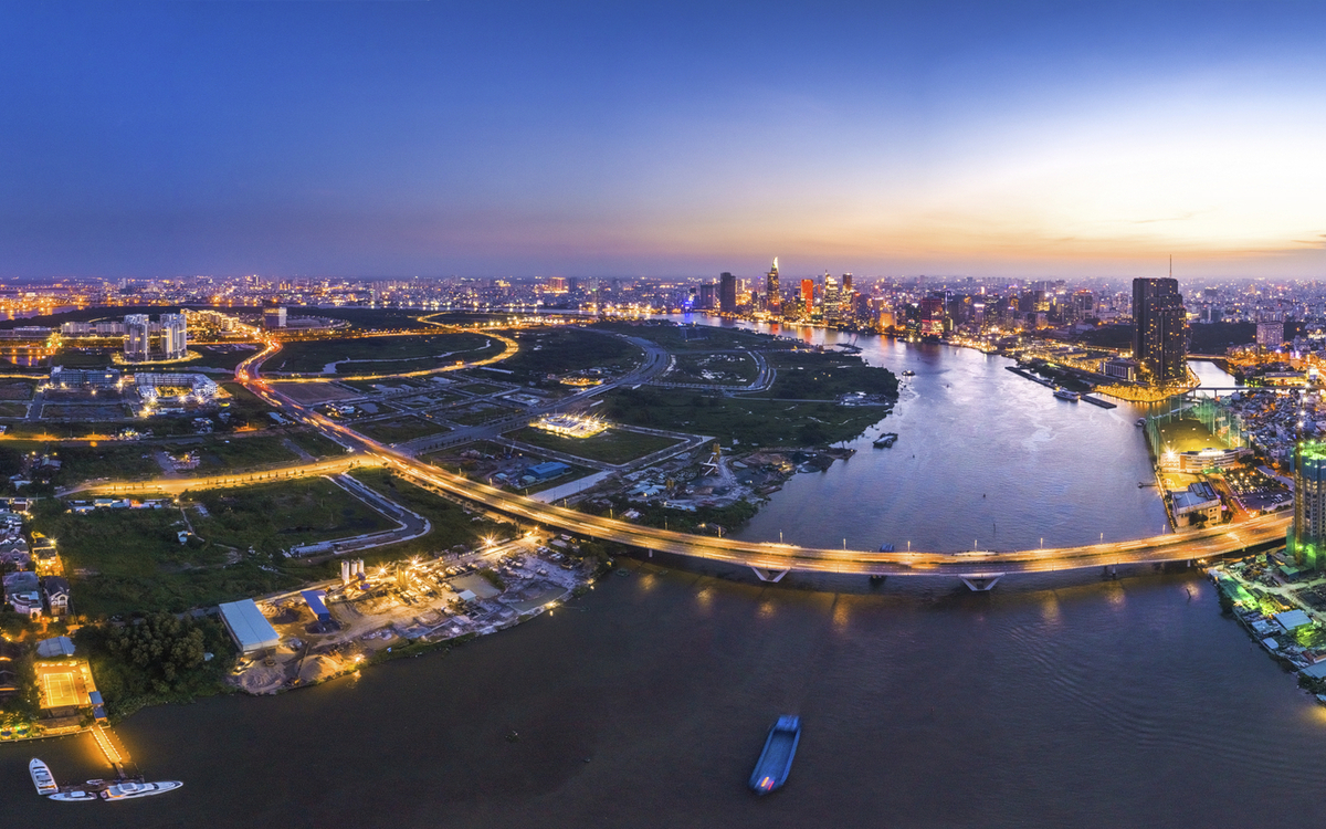 Panoramaaufnahme von Ho Chi MInh, Vietnam