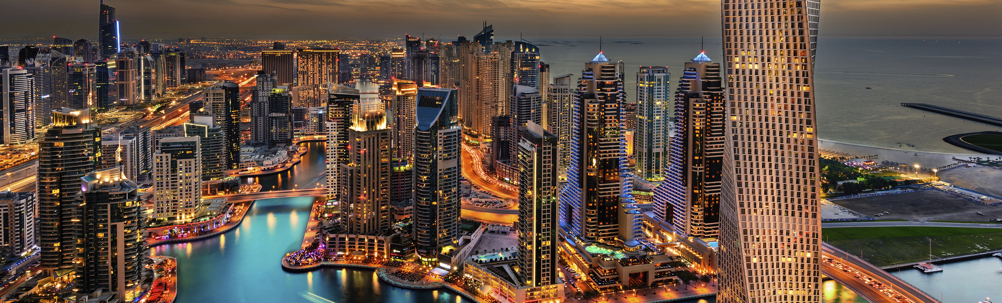 Dubai bei Nacht, Vereinigte Arabische Emirate