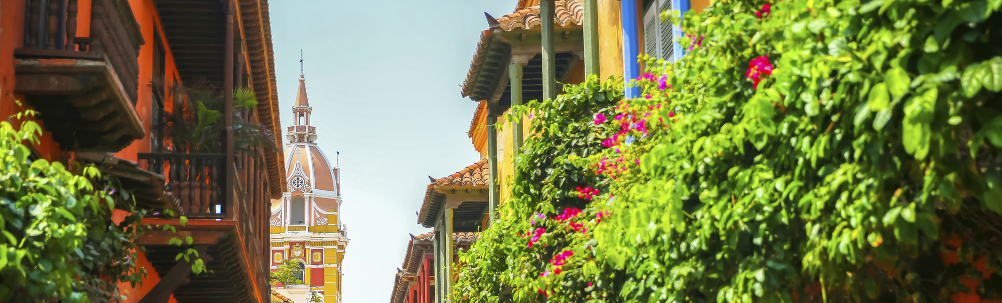 Bunte Häuser in Cartagena, Kolumbien