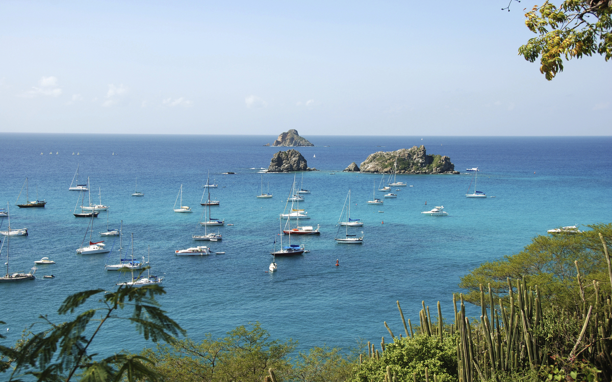 Schiffa an der Küste von St Barthelemy, Karibik