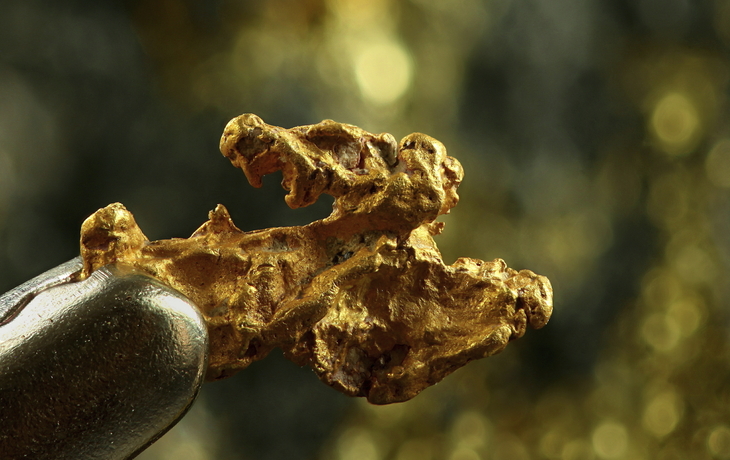 Goldstück im Goldmuseum in Lima, Peru