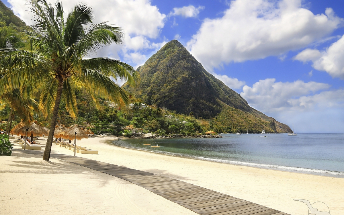 Strand und Landschaft von St. Lucia
