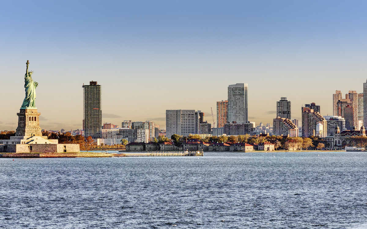 Freiheitsstatue auf der Liberty Island im New Yorker Hafen, USA