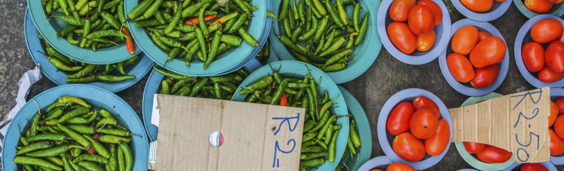 Gemüse auf dem Markt von Durban, Südafrika