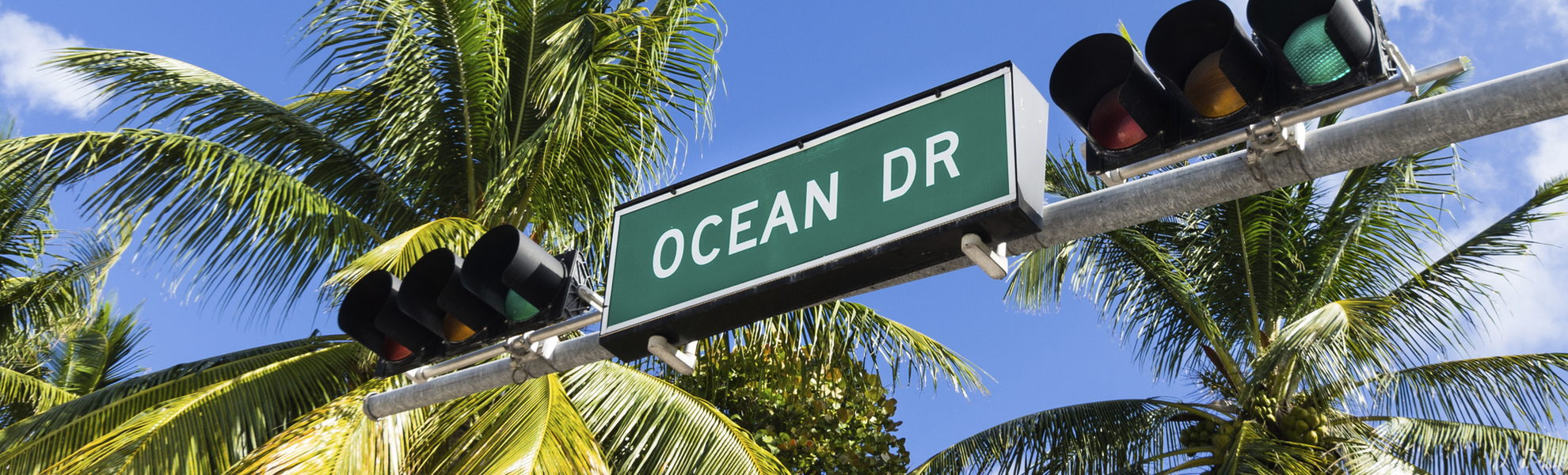 Verkehrsschild 'Ocean Drive' in Miami, USA