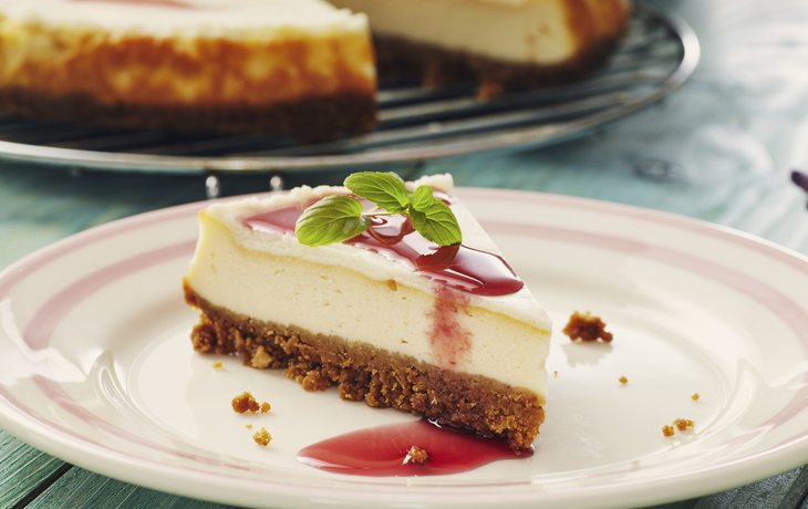 Käsekuchen mit Soße