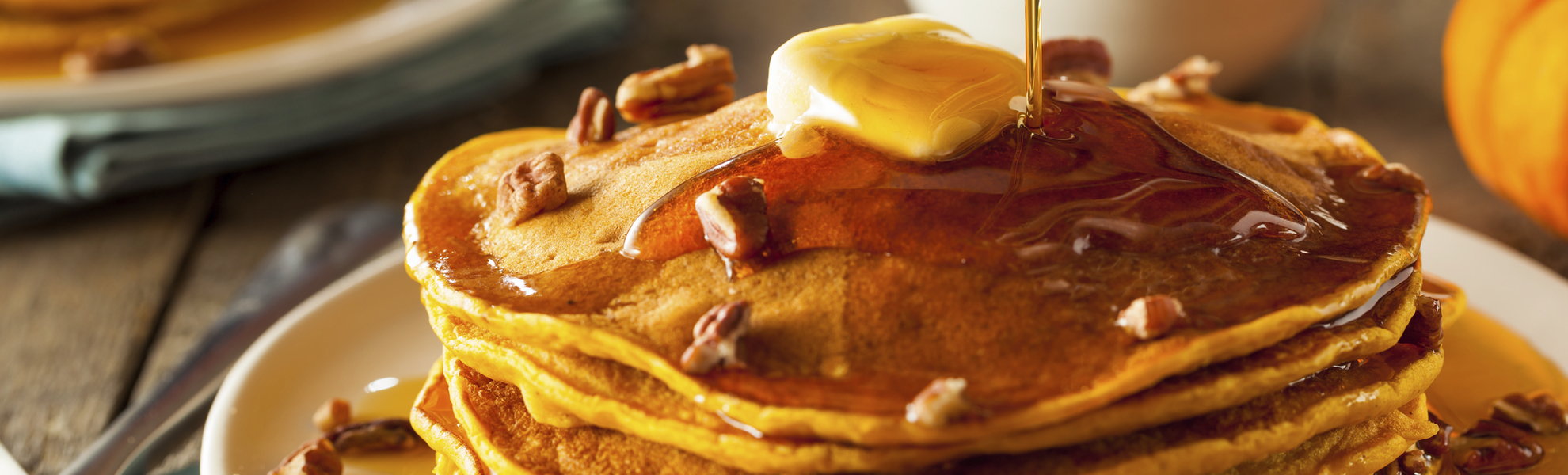 Kürbis Pfannkuchen mit Ahornsirup
