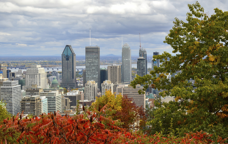 Skyline von Montreal im Herbst, Kanada