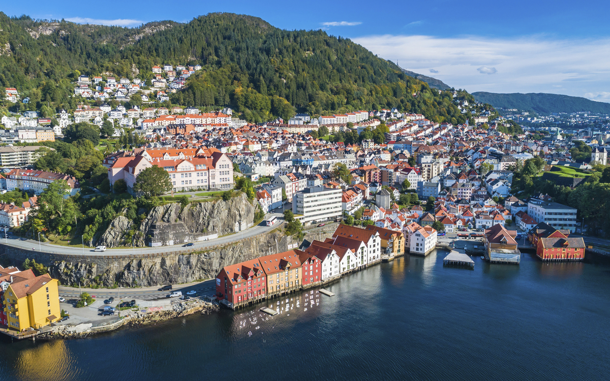 Die Stadt Bergen in Norwegen