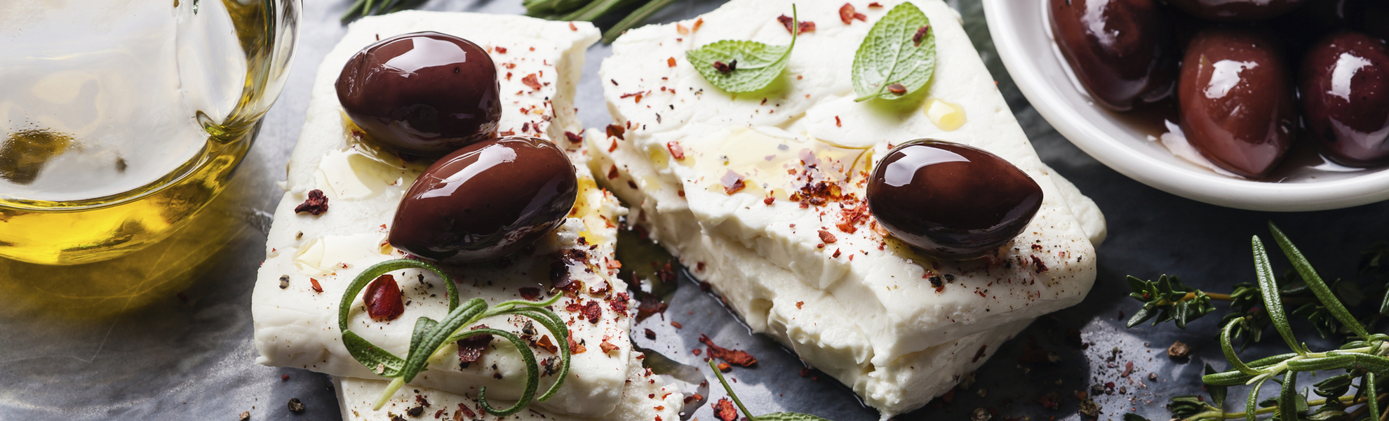 Oliven und Schafskäse