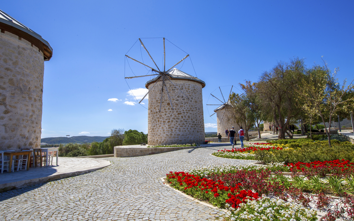 Windmühle in Çesme, Türkei