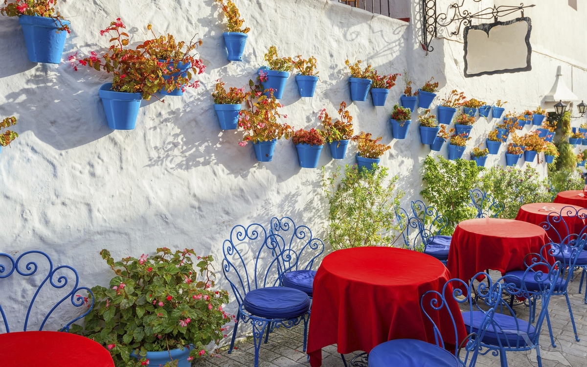 Hausfassade in Málaga, Spanien