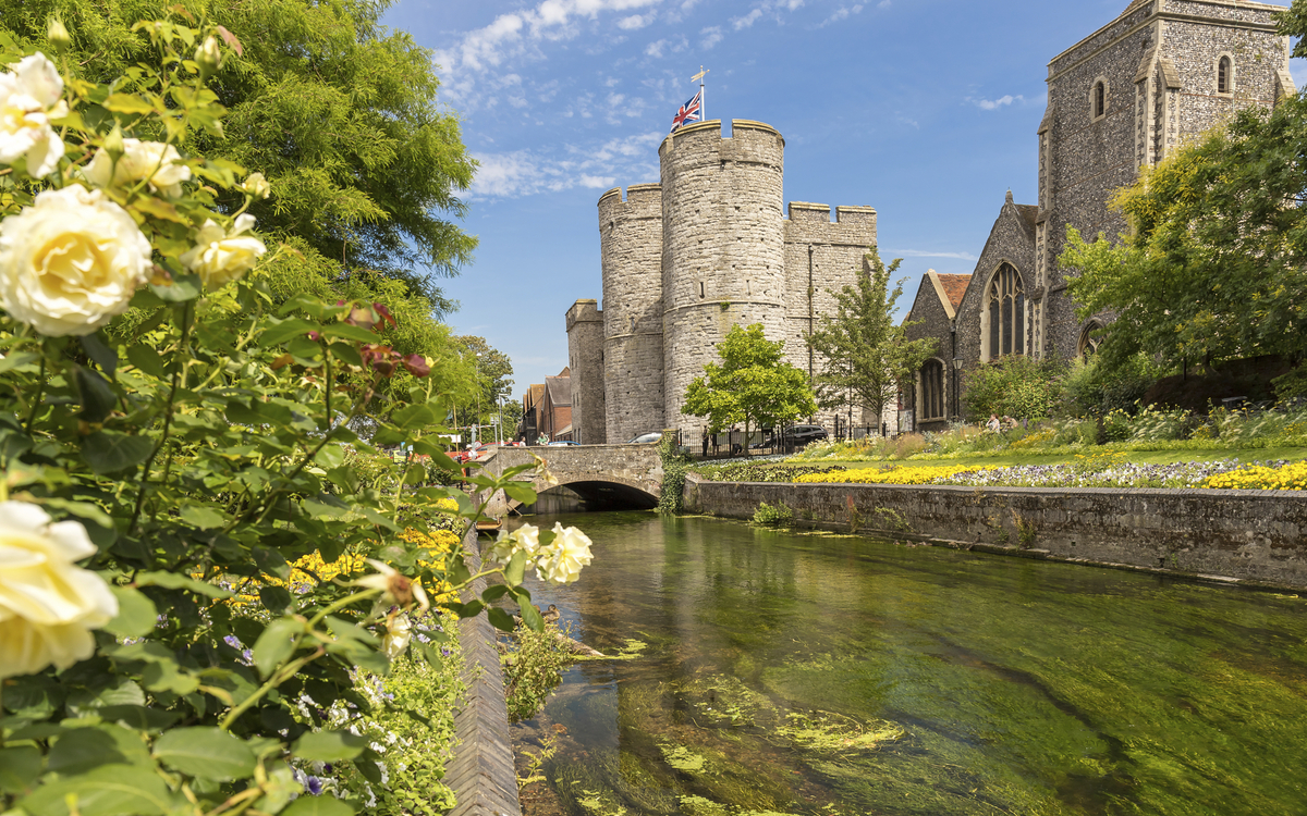 Die Stadt Canterbury in Kent, England