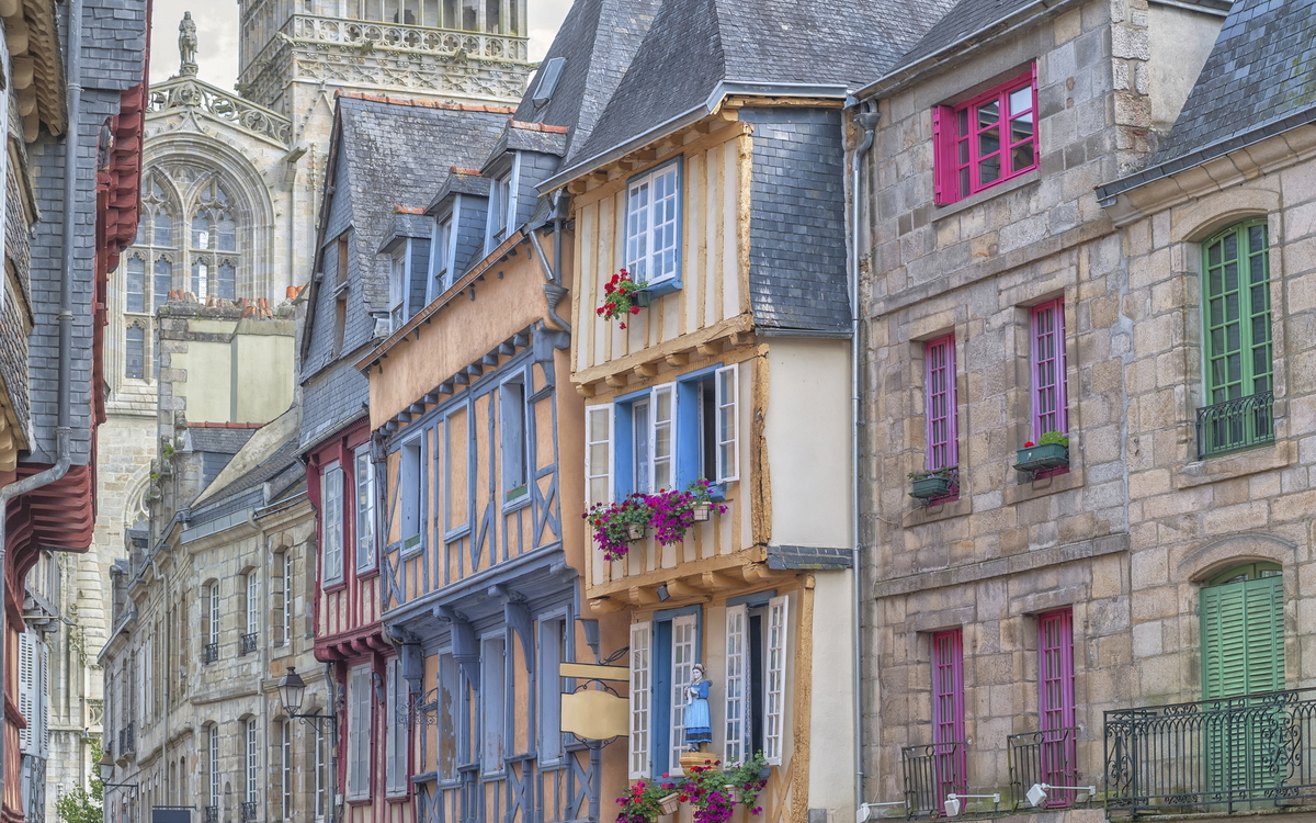 Häuser in Quimper, Frankreich