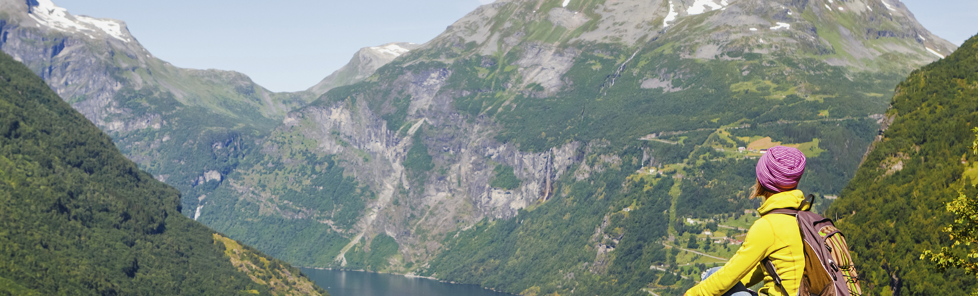Blick auf das Geirangerfjord, Norwegen