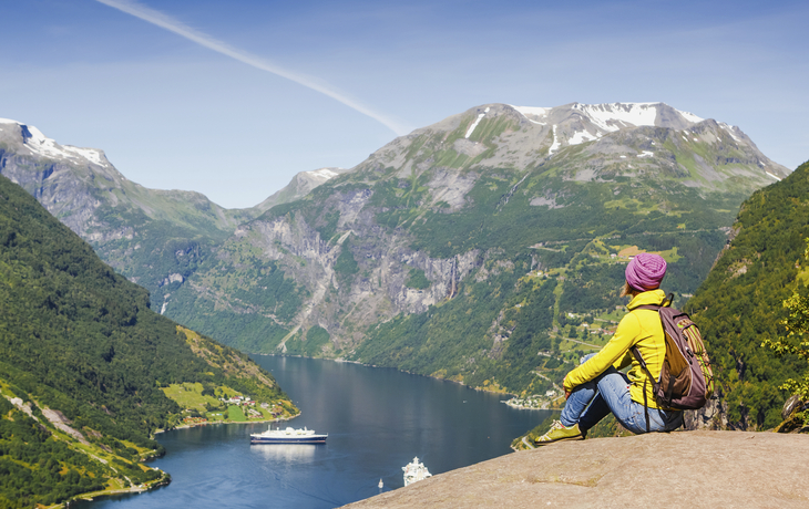 Blick auf das Geirangerfjord, Norwegen