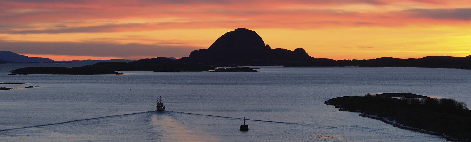 Sonnenaufgang im atlantischen Ozean, Norwegen