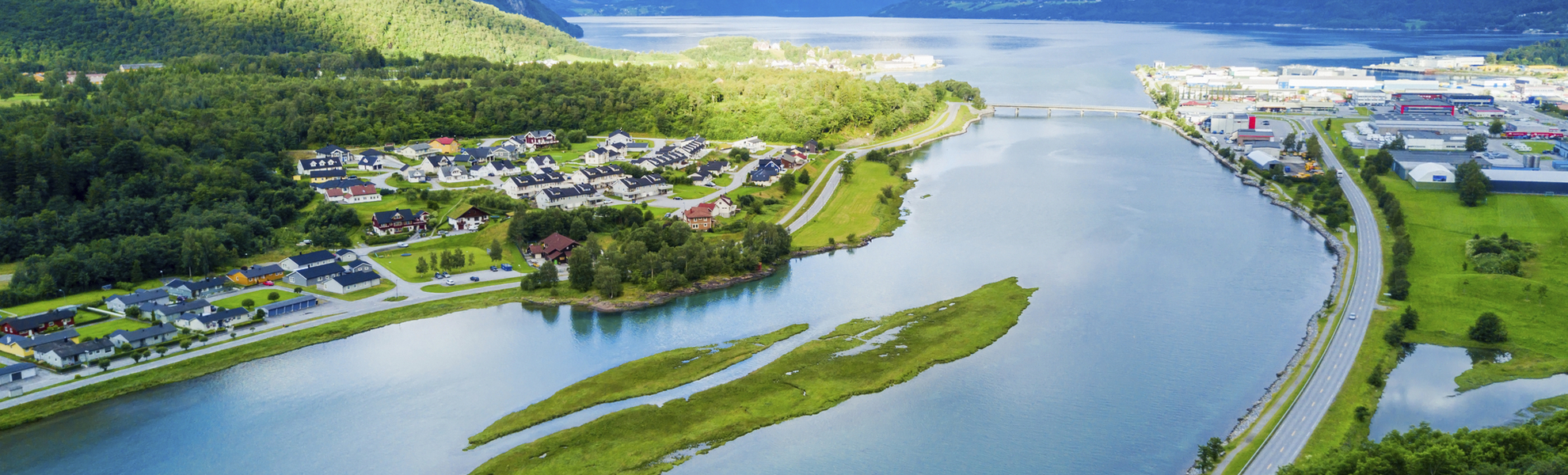 Luftaufnahme von Andalsnes, Norwegen