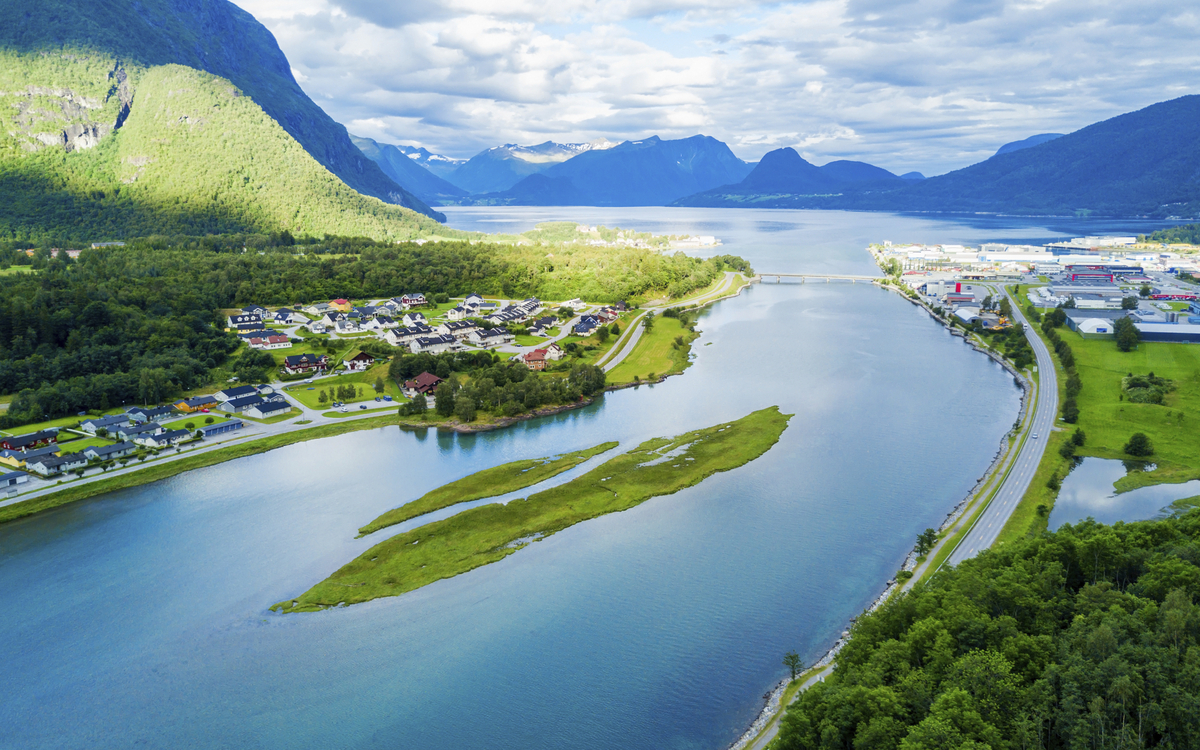Luftaufnahme von Andalsnes, Norwegen