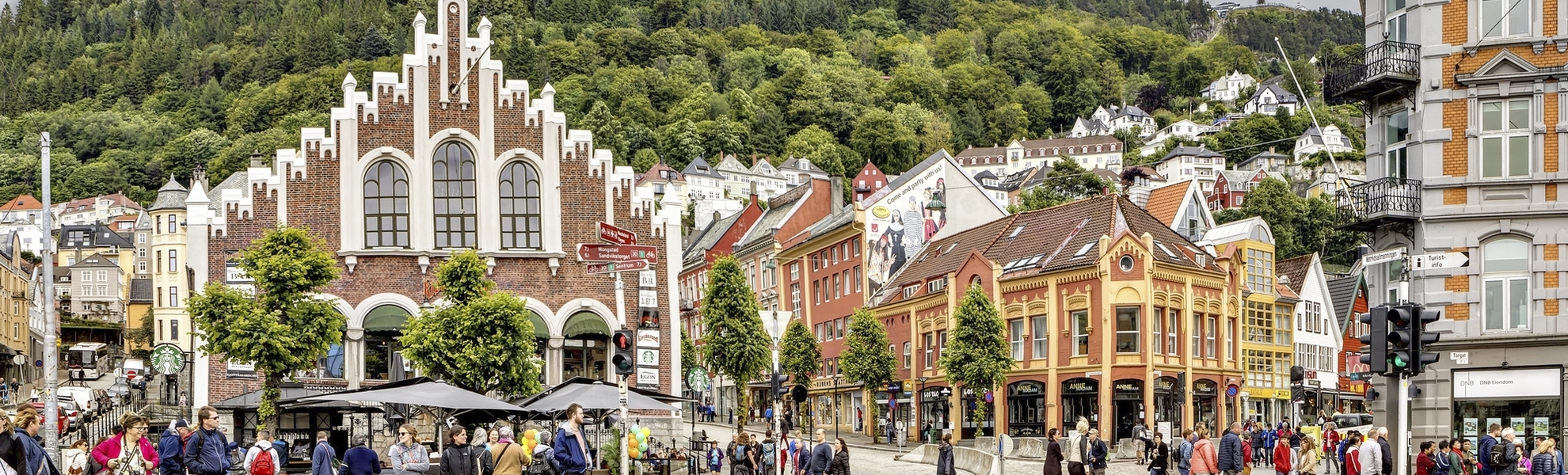Spaziergang durch die Innenstadt von Bergen, Norwegen
